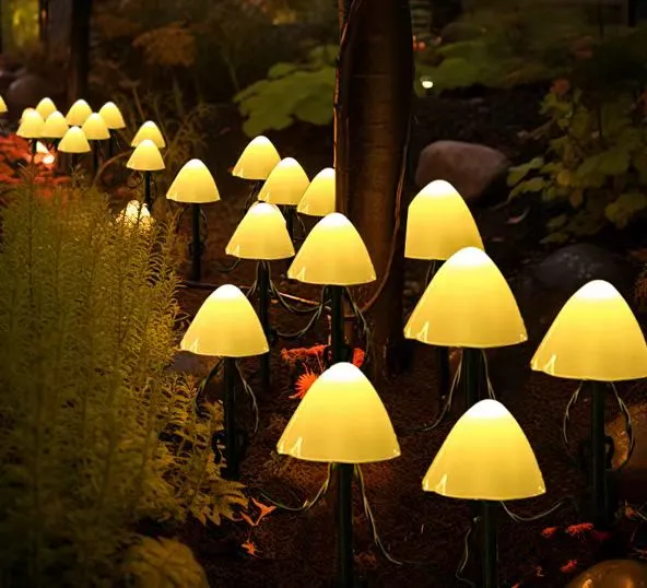 Landsigns nye produkter，LED Mushroom String Decoration Solar Ground Lights.