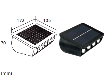 Ny solcellelampe udendørs væglampe